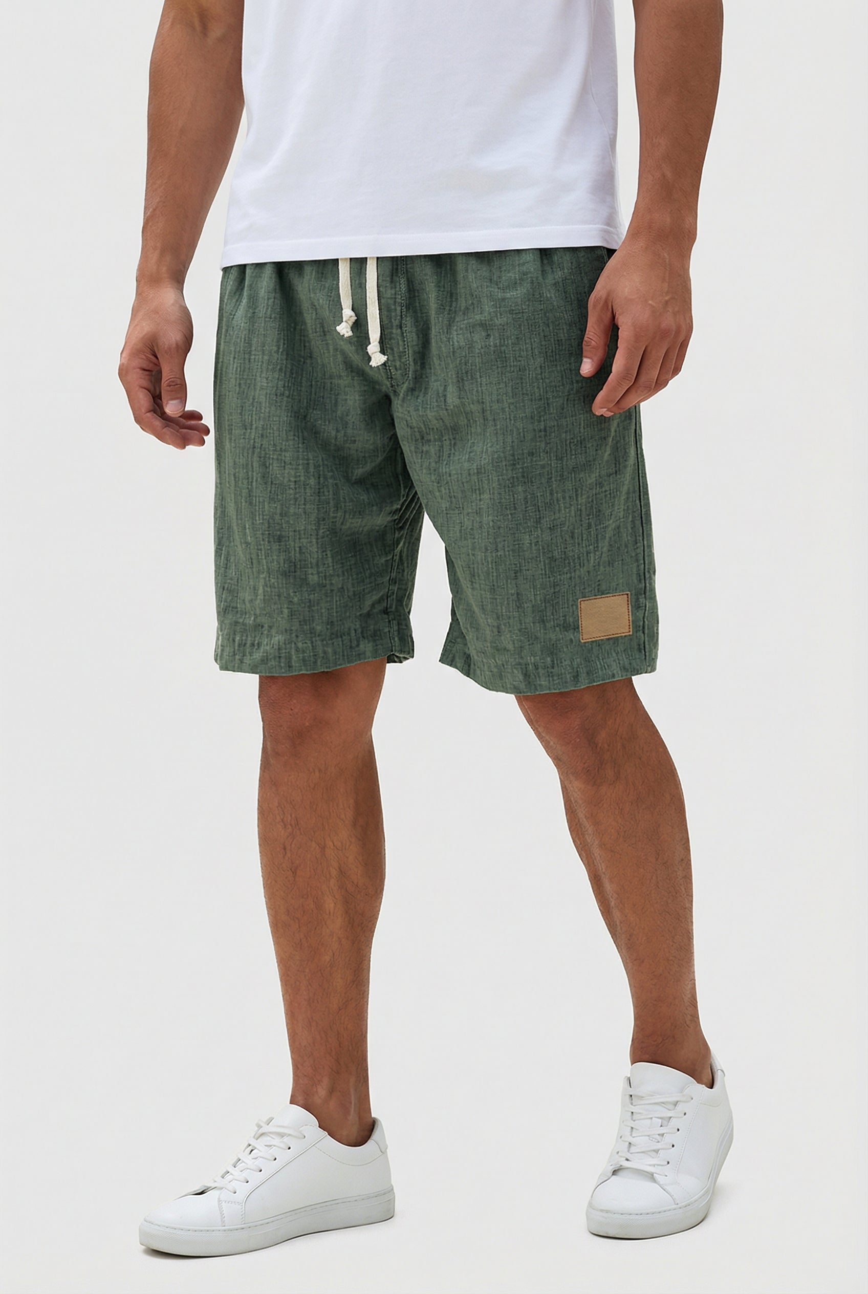 Shorts Til Mænd - Linned, Letvægts, Elastisk Linning, Casual Design 9