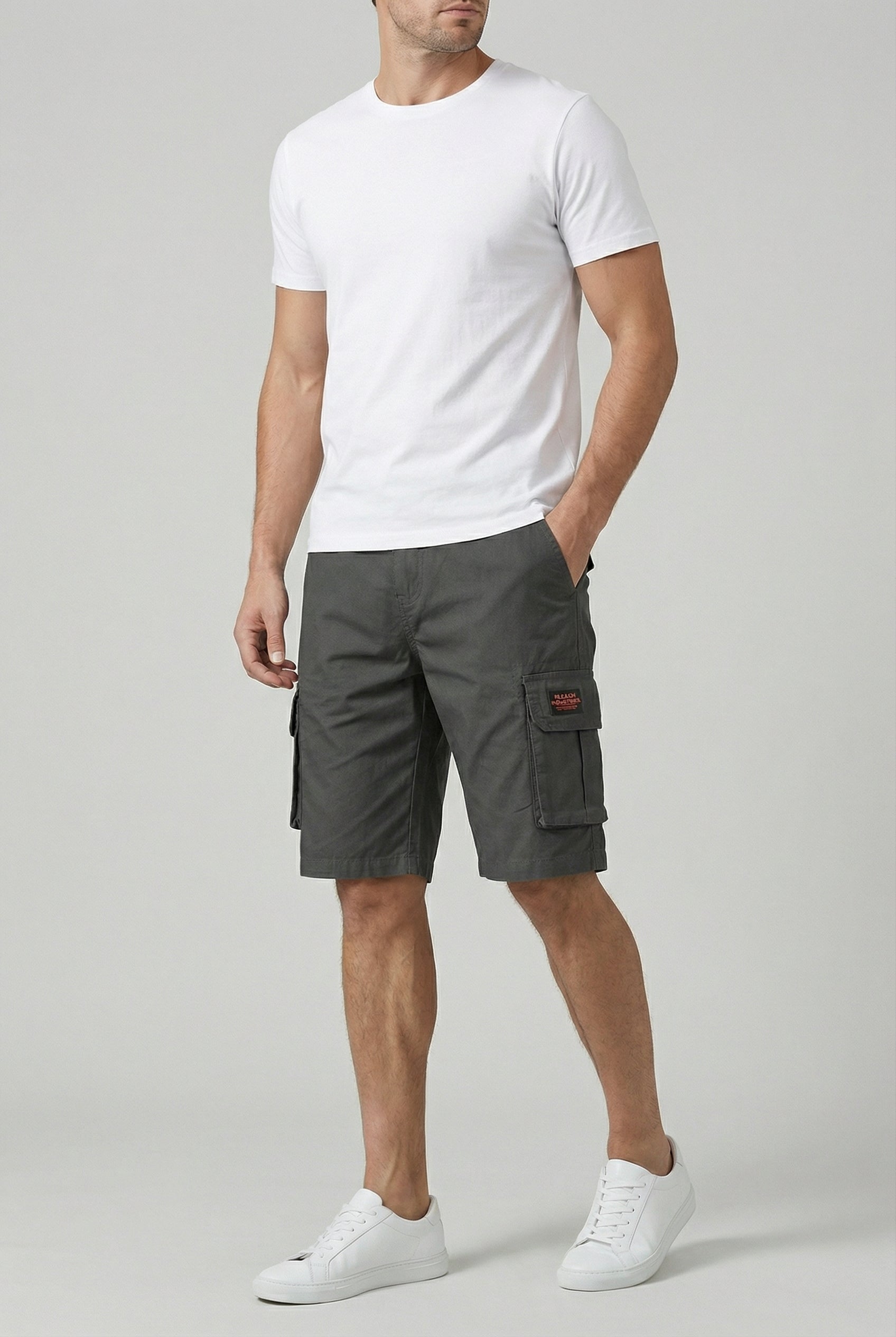 Herre Cargo Shorts Bomuldsblanding Afslappet Pasform Flere Lommer 1
