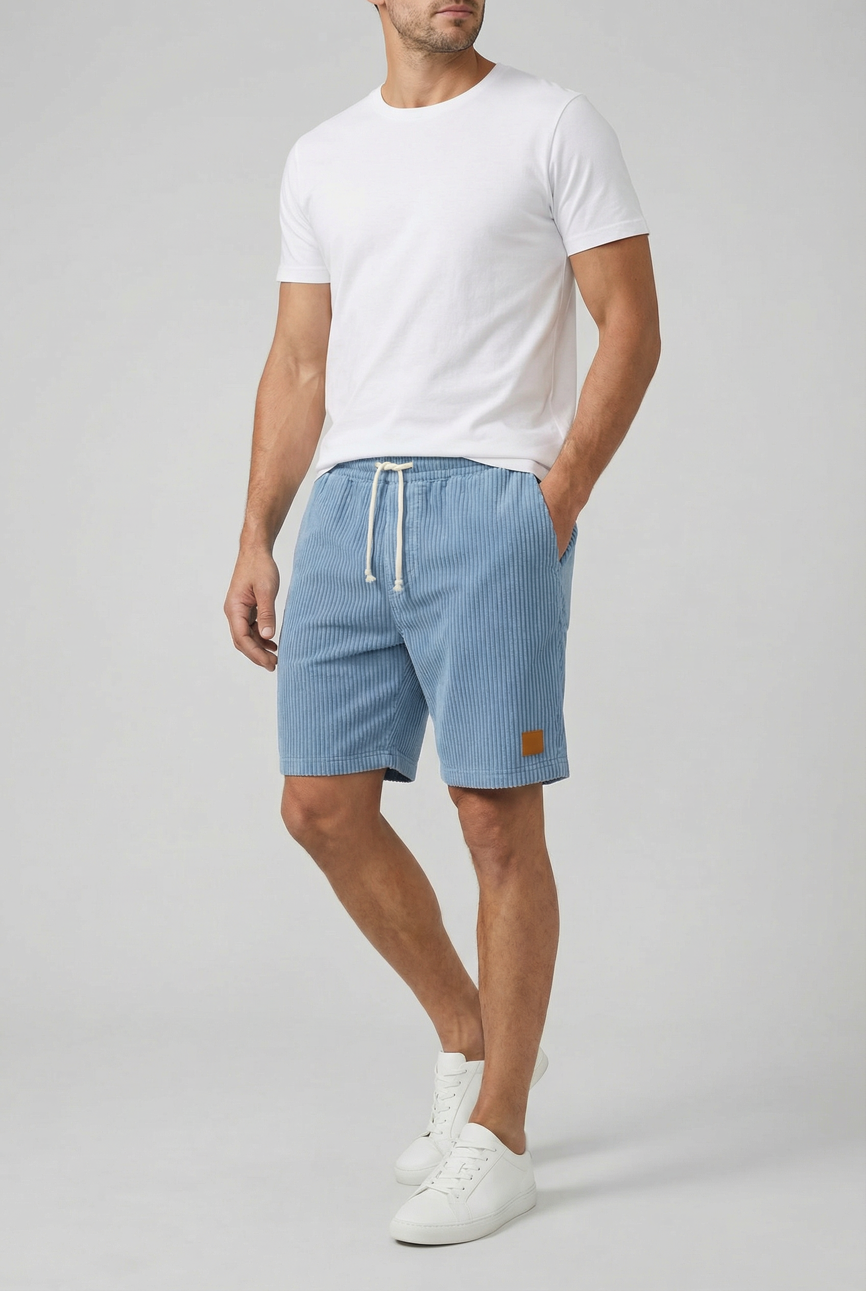 Herre Shorts Fløjl Retro Design Komfortabel Pasform Casual Wear 1