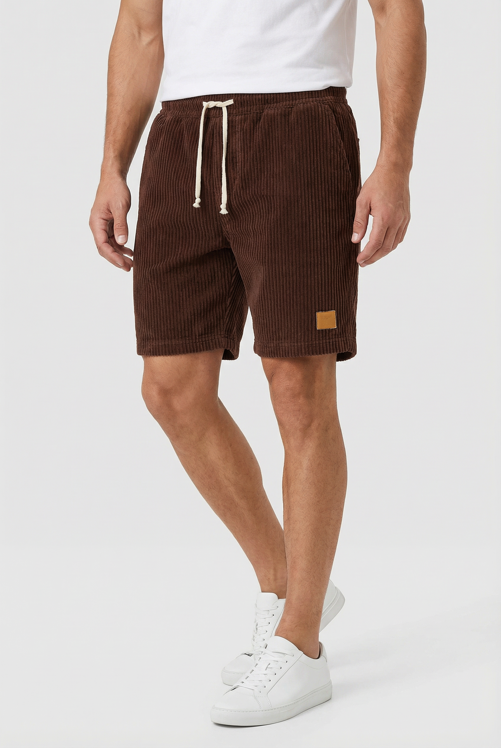 Herre Shorts Fløjl Retro Design Komfortabel Pasform Casual Wear 4