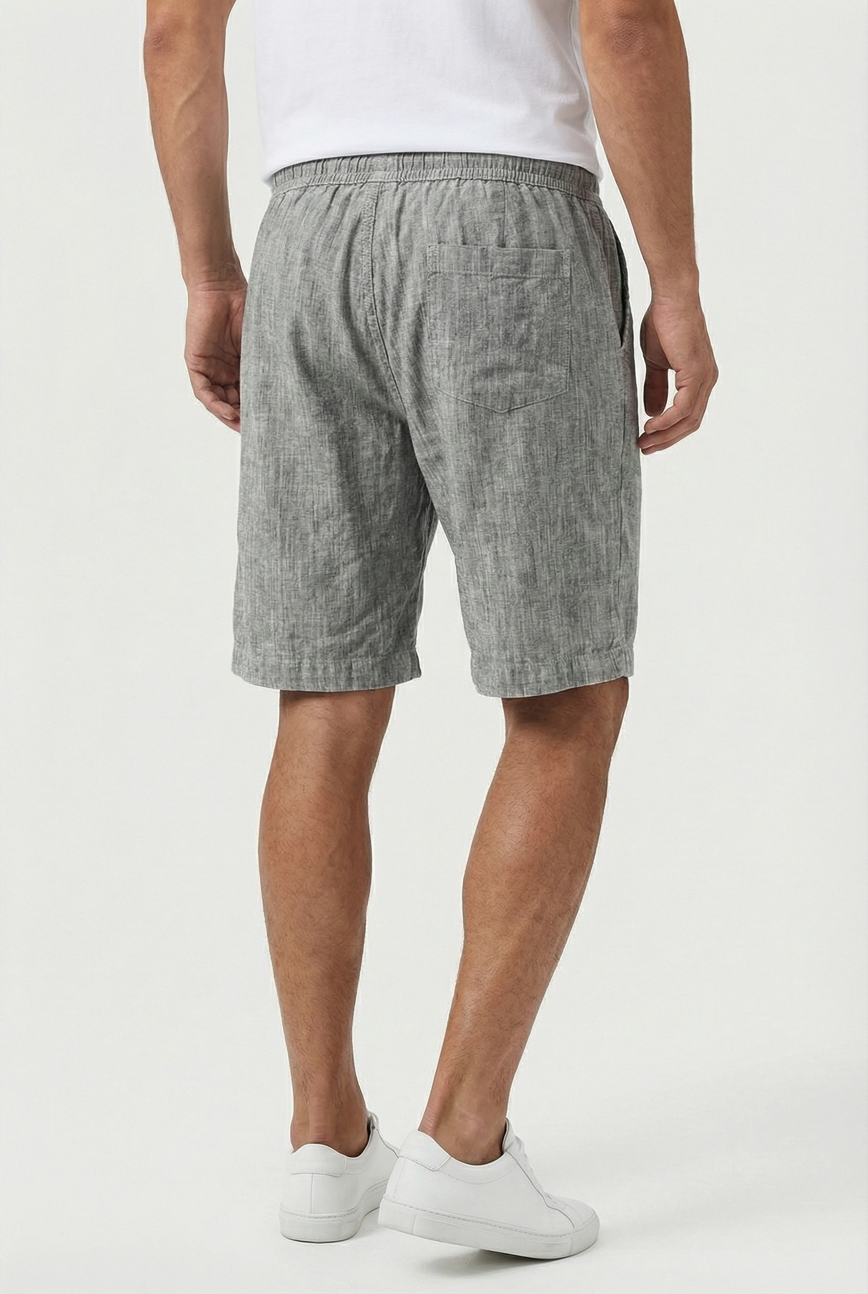 Shorts Til Mænd - Linned, Letvægts, Elastisk Linning, Casual Design 3